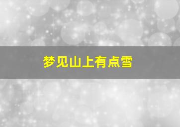 梦见山上有点雪