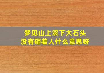 梦见山上滚下大石头没有砸着人什么意思呀