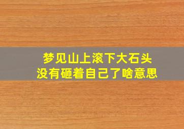 梦见山上滚下大石头没有砸着自己了啥意思