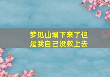 梦见山塌下来了但是我自己没救上去