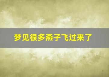 梦见很多燕子飞过来了