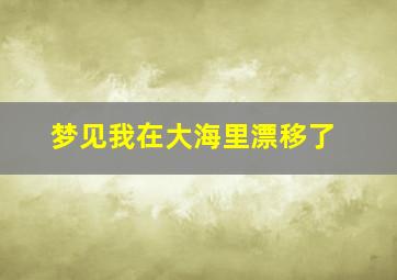 梦见我在大海里漂移了