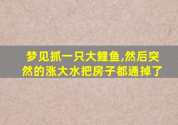 梦见抓一只大鲤鱼,然后突然的涨大水把房子都通掉了