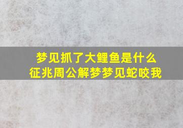 梦见抓了大鲤鱼是什么征兆周公解梦梦见蛇咬我