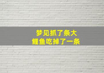 梦见抓了条大鲤鱼吃掉了一条