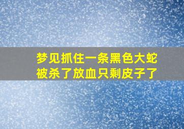 梦见抓住一条黑色大蛇被杀了放血只剩皮子了