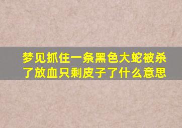 梦见抓住一条黑色大蛇被杀了放血只剩皮子了什么意思