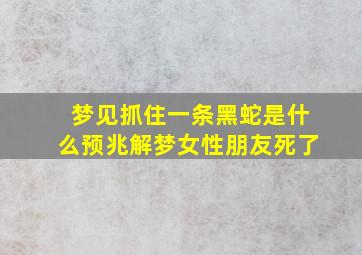 梦见抓住一条黑蛇是什么预兆解梦女性朋友死了