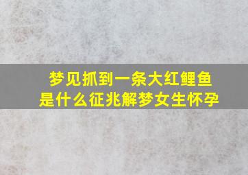 梦见抓到一条大红鲤鱼是什么征兆解梦女生怀孕