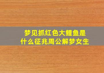 梦见抓红色大鲤鱼是什么征兆周公解梦女生