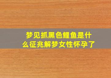 梦见抓黑色鲤鱼是什么征兆解梦女性怀孕了