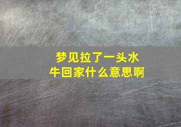 梦见拉了一头水牛回家什么意思啊