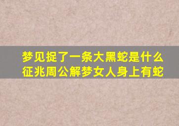 梦见捉了一条大黑蛇是什么征兆周公解梦女人身上有蛇