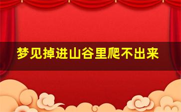 梦见掉进山谷里爬不出来