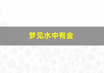 梦见水中有金