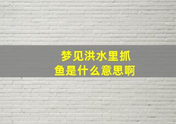 梦见洪水里抓鱼是什么意思啊