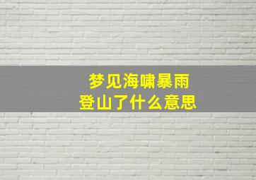 梦见海啸暴雨登山了什么意思