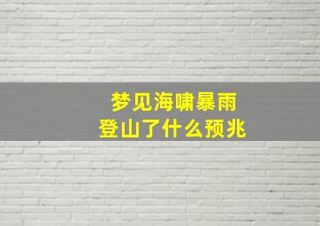 梦见海啸暴雨登山了什么预兆