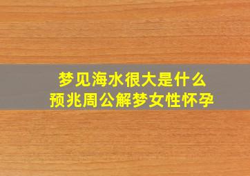 梦见海水很大是什么预兆周公解梦女性怀孕