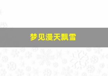 梦见漫天飘雪