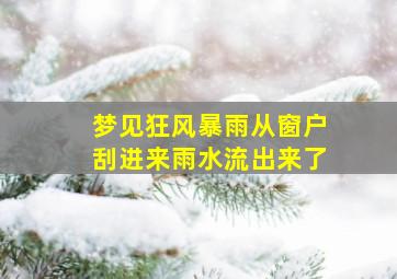 梦见狂风暴雨从窗户刮进来雨水流出来了