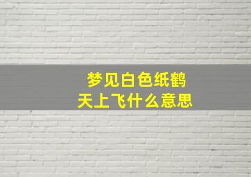 梦见白色纸鹤天上飞什么意思