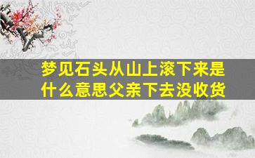 梦见石头从山上滚下来是什么意思父亲下去没收货