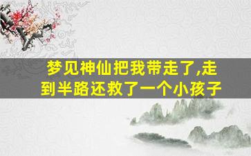 梦见神仙把我带走了,走到半路还救了一个小孩子