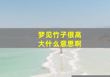 梦见竹子很高大什么意思啊