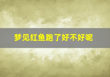 梦见红鱼跑了好不好呢