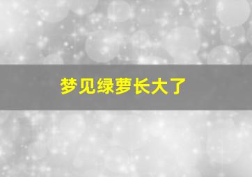 梦见绿萝长大了