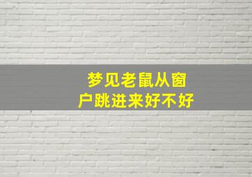 梦见老鼠从窗户跳进来好不好