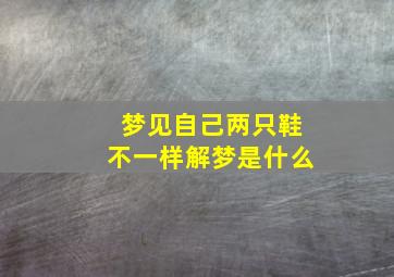 梦见自己两只鞋不一样解梦是什么