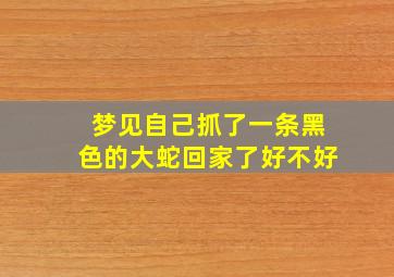 梦见自己抓了一条黑色的大蛇回家了好不好