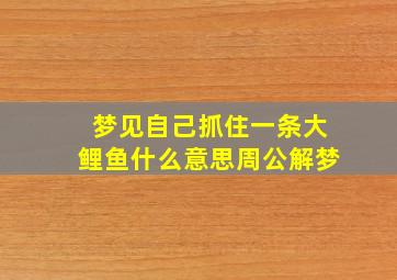 梦见自己抓住一条大鲤鱼什么意思周公解梦