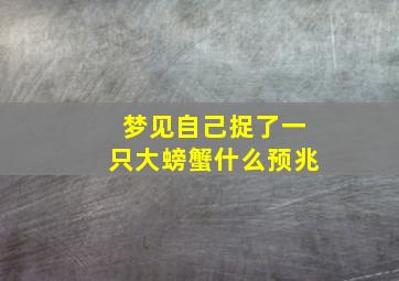 梦见自己捉了一只大螃蟹什么预兆