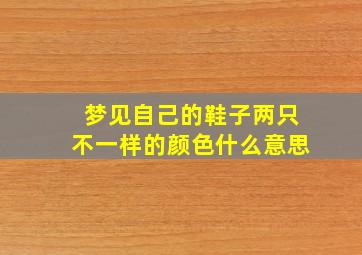 梦见自己的鞋子两只不一样的颜色什么意思