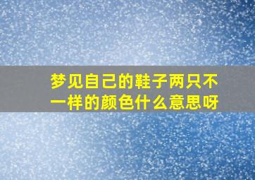 梦见自己的鞋子两只不一样的颜色什么意思呀