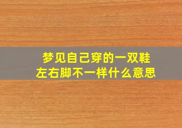 梦见自己穿的一双鞋左右脚不一样什么意思