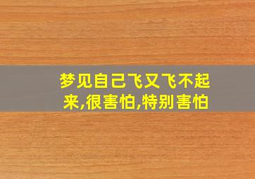 梦见自己飞又飞不起来,很害怕,特别害怕