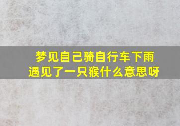 梦见自己骑自行车下雨遇见了一只猴什么意思呀