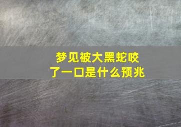 梦见被大黑蛇咬了一口是什么预兆