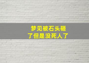 梦见被石头砸了但是没死人了