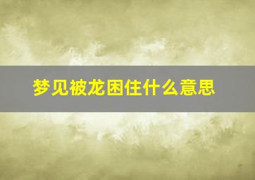 梦见被龙困住什么意思