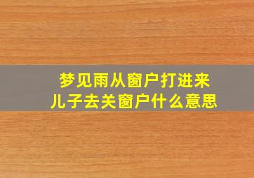 梦见雨从窗户打进来儿子去关窗户什么意思