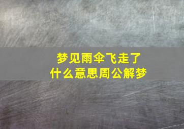 梦见雨伞飞走了什么意思周公解梦