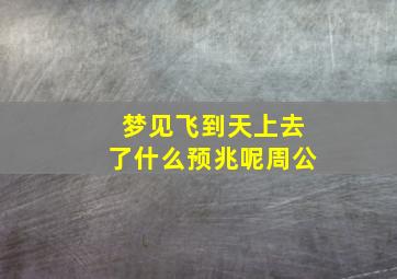 梦见飞到天上去了什么预兆呢周公