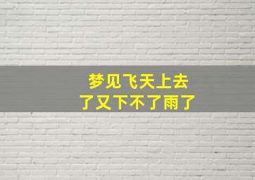 梦见飞天上去了又下不了雨了