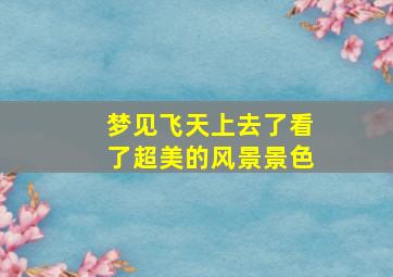 梦见飞天上去了看了超美的风景景色