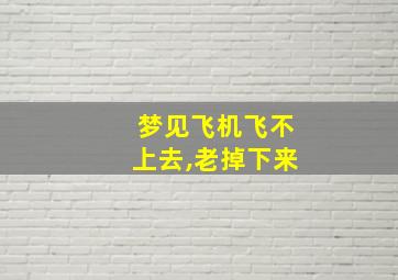 梦见飞机飞不上去,老掉下来